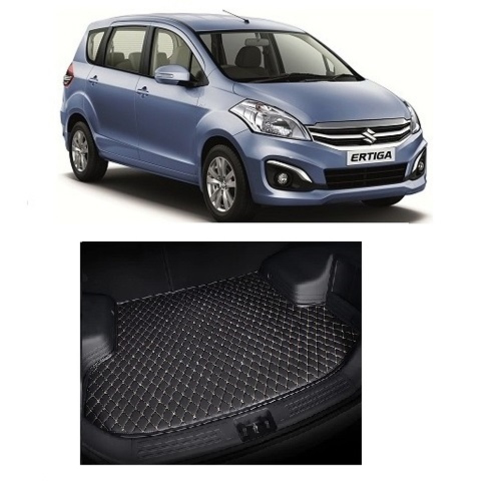 7D Car Trunk/Boot/Dicky PU Leatherette Mat for Ertiga Old  - Black